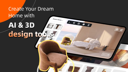 اسکرین شات 1 برنامه Homestyler - Home Design Game