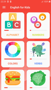 اسکرین شات 1 برنامه English for Kids - Awabe