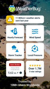 اسکرین شات 1 برنامه Weather Forecast by WeatherBug