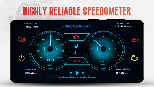 اسکرین شات 6 برنامه GPS Speedometer OBD2 Dashboard