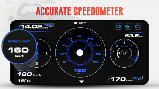 اسکرین شات 7 برنامه GPS Speedometer OBD2 Dashboard