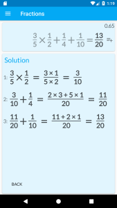 اسکرین شات 2 برنامه Fraction Calculator: Solution