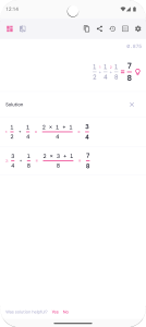 اسکرین شات 2 برنامه Fraction Calculator & Solver