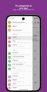 اسکرین شات 3 برنامه Unit Converter & Calculator