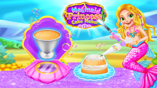 اسکرین شات 3 برنامه Mermaid Glitter Cake Maker