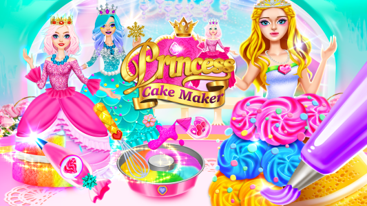 اسکرین شات 1 برنامه Rainbow Princess Cake Maker