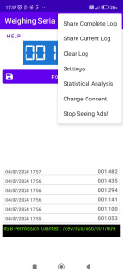 اسکرین شات 6 برنامه Weighing Scale Serial Terminal