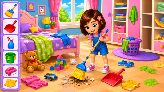 اسکرین شات 3 برنامه Baby princess home clean game