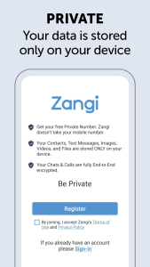 اسکرین شات 1 برنامه Zangi - Private Messenger