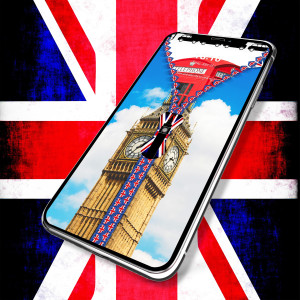 اسکرین شات 3 برنامه UK Flag Zipper Lock Screen