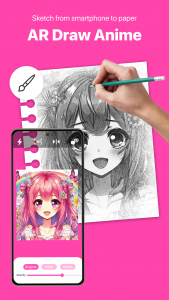اسکرین شات 1 برنامه Draw Anime Sketch: AR Draw