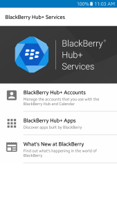 اسکرین شات 1 برنامه BlackBerry Hub+ Services