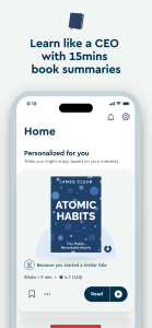 اسکرین شات 1 برنامه Blinkist: Book Summaries Daily