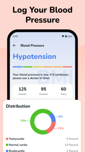 اسکرین شات 2 برنامه Health Tracker: Blood Pressure