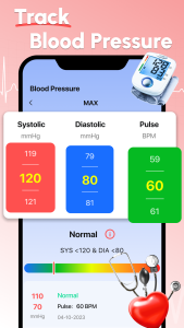 اسکرین شات 4 برنامه Blood Pressure Heart Rate App