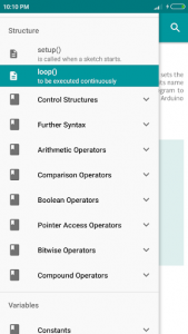 اسکرین شات 1 برنامه Arduino Language Reference