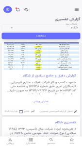 اسکرین شات 1 برنامه ‏‏تحلیل بنیادی بورس برزان
