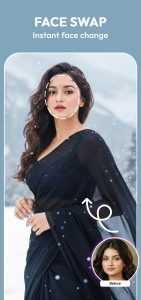 اسکرین شات 1 برنامه AI Saree & Dress Swap: MiSaree