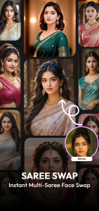 اسکرین شات 8 برنامه AI Saree & Dress Swap: MiSaree