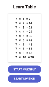 اسکرین شات 1 بازی Times Tables - Multiplication
