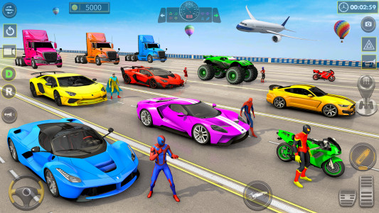 اسکرین شات 4 برنامه Superhero Game: Ramp Car Stunt