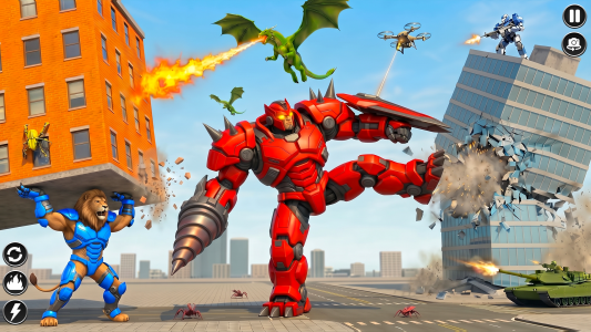 اسکرین شات 5 برنامه Lion Robot Car Game:Robot Game