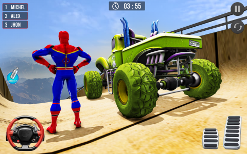 اسکرین شات 2 برنامه Superhero Game: Car Stunt Game