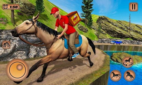 اسکرین شات 4 بازی Mounted Horse Riding Pizza