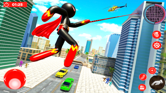 اسکرین شات 5 برنامه Stickman Rope Superhero Game