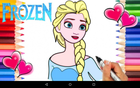 اسکرین شات 3 برنامه کتاب نقاشی پرنسس السا (دخترانه)