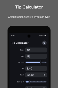 اسکرین شات 1 برنامه Tip Calculator — Clean, Simple