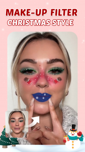اسکرین شات 4 برنامه XmasAI: Makeup Filter App