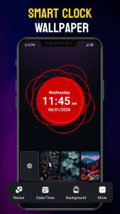 اسکرین شات 6 برنامه Neon Digital Clock Wallpaper