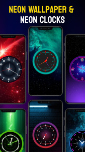 اسکرین شات 4 برنامه Neon Digital Clock Wallpaper