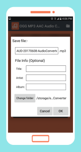 اسکرین شات 4 برنامه OGG MP3 AAC Audio Converter