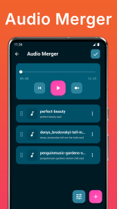 اسکرین شات 2 برنامه Audio Merger and MP3 Joiner