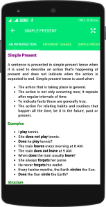 اسکرین شات 4 برنامه English Tenses Book
