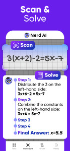 اسکرین شات 2 برنامه Nerd AI - Tutor & Math Helper