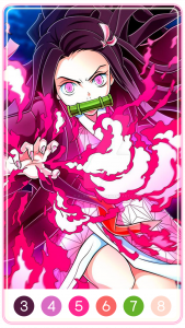 اسکرین شات 2 بازی Demon Slayer Color by Number