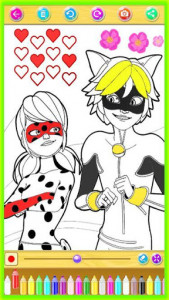 اسکرین شات 1 بازی Coloring lady girls bug and cat noire