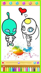 اسکرین شات 2 بازی Coloring lady girls bug and cat noire