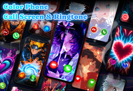 اسکرین شات 1 برنامه Color Call Screen Call Themes