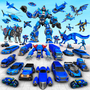 اسکرین شات 1 بازی Police Tiger Robot Car Game 3d