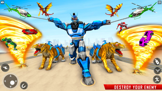 اسکرین شات 3 بازی Police Tiger Robot Car Game 3d
