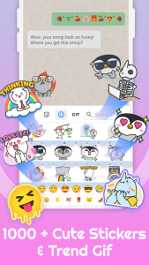 اسکرین شات 3 برنامه Emoji Keyboard: Themes & Fonts