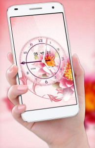اسکرین شات 2 برنامه Flower Clock Live Wallpaper