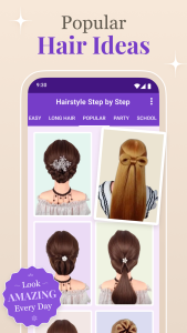 اسکرین شات 5 برنامه Step by Step Hairstyle App