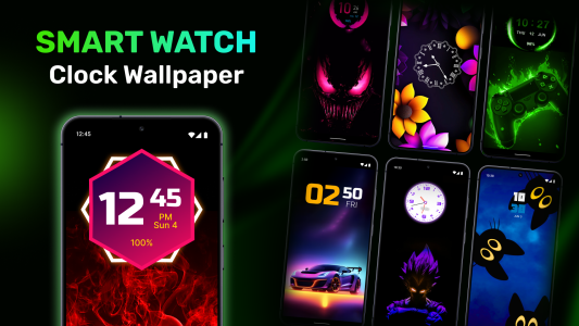 اسکرین شات 1 برنامه Smart Watch - Clock Wallpaper