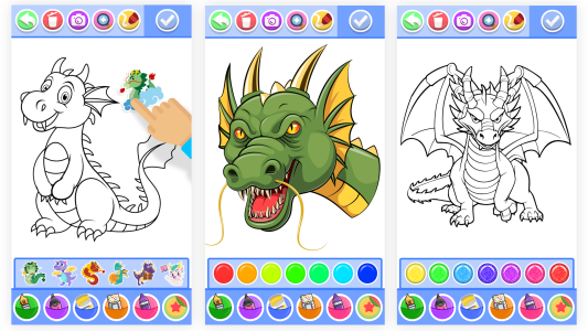 اسکرین شات 5 برنامه Dragon Coloring & Drawing Game