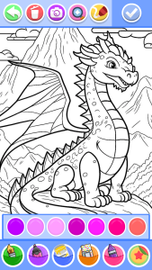 اسکرین شات 1 برنامه Dragon Coloring & Drawing Game